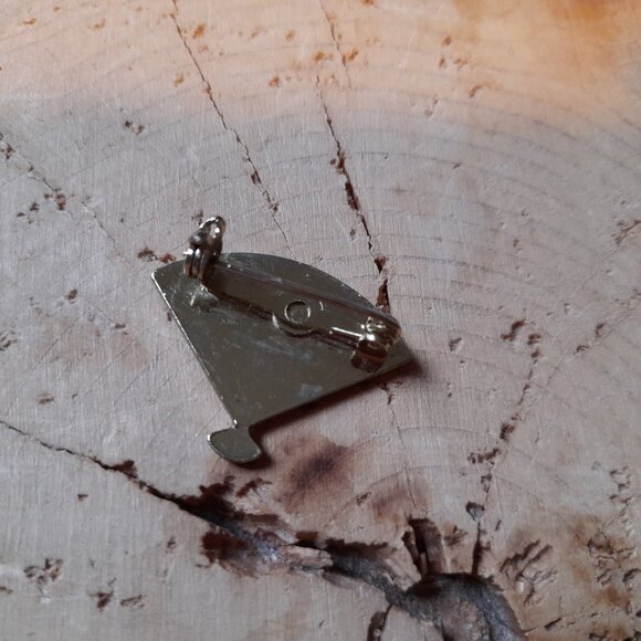 Vintage Enamel Jewelry Lot: Tulip Earrings, Fan & Heart Pins - Picture 16 of 16